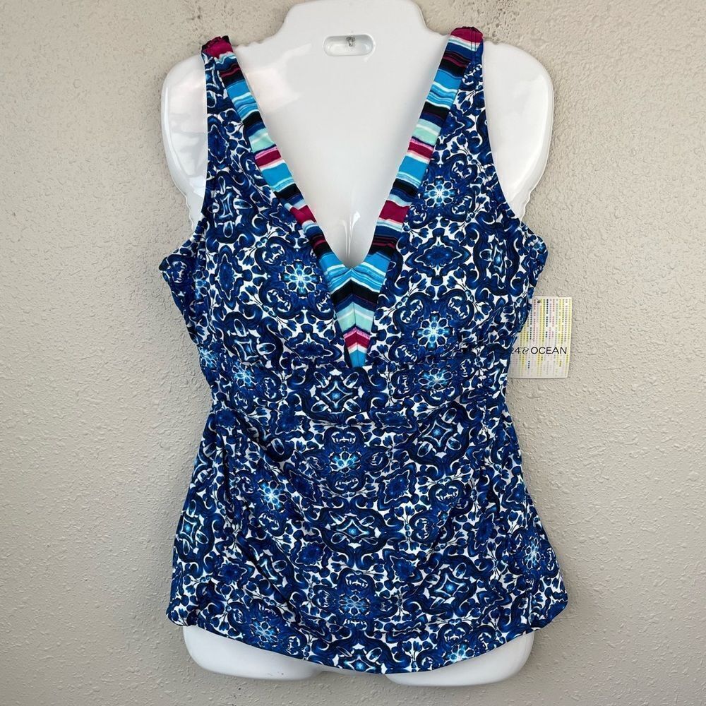 NWT 24th & Ocean Tankini Swim Top Size XL